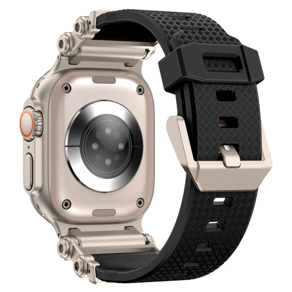 Klockarmband Apple Watch 10 Ultra 9 8 7 SE (2023) SE (2022) SE 6 5 4 3 2 1 46mm 49mm 45mm 44mm 42mm Gear Silikonarmband - Titan + Svart