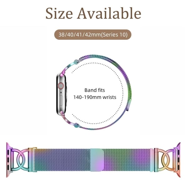 Kellonauha Apple Watch Series 41mm - 40mm - 38mm DC-muotoinen magneettilukko ruostumattomasta teräksestä valmistettu ranneke - Värikäs