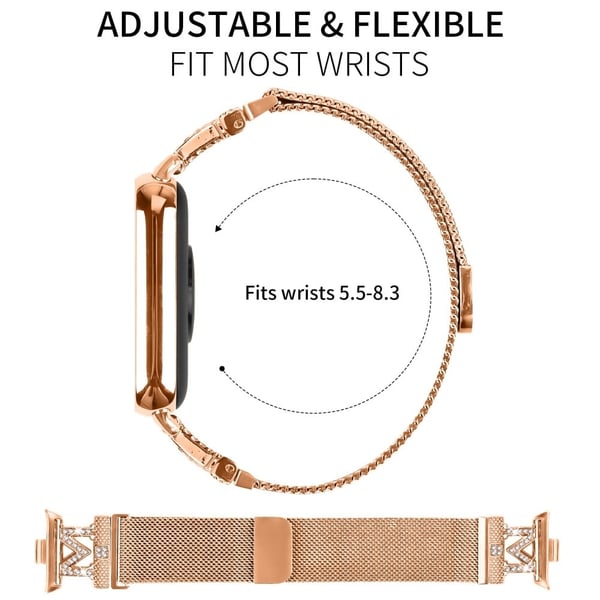 M-Type Milanese Bands Xiaomi Smart Band 8 Pro rustfritt stål metallrem - Rose Gull