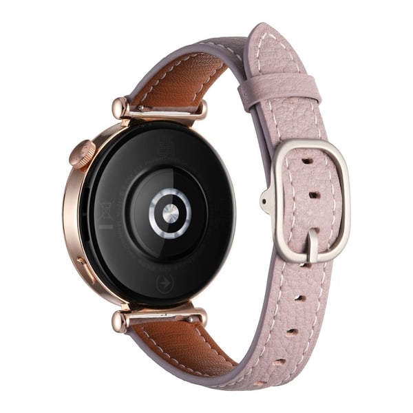 18mm urrem Huawei Watch GT 5 Pro 42mm / GT 5 41mm / GT 4 41mm / Garmin Venu 3S , Smartwatch-rem i ægte okselæder - Tåge-Lilla