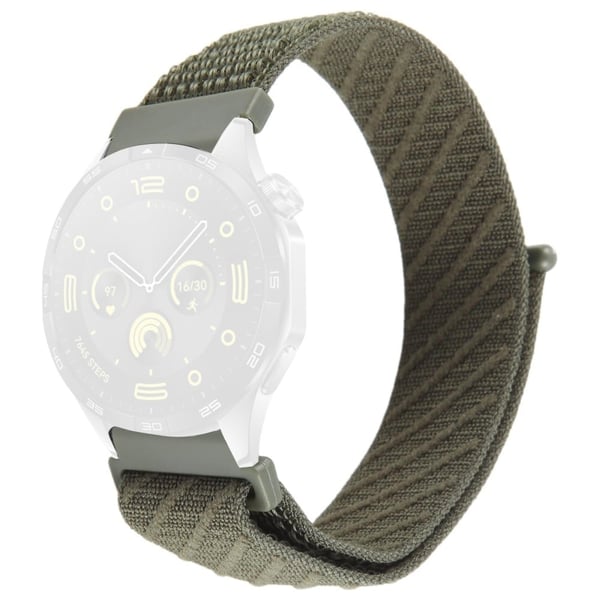 22 mm klokkerem Huawei Watch GT 5 Pro 46 mm / GT 5 46 mm / GT 4 46 mm / Watch 4 / Samsung Galaxy Watch3 Nylon Loop Strap - Militærgrønn