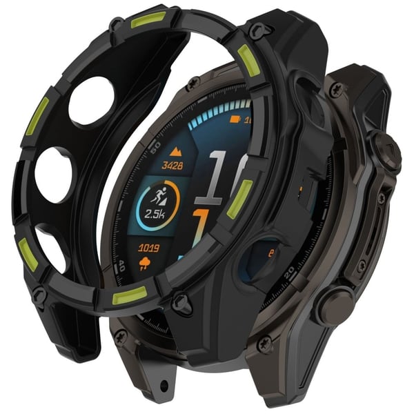 Garmin Tactix 8 51 mm fleksibelt klokkeveske med hul utringet, robust støtfangerdeksel - Svart / Grønn