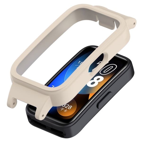 12MM Smartklokkeveske Huawei Band 10 NFC / 10 / 9 NFC / 9 / 8 NFC / 8 Lett, støtbestandig beskyttelsesramme - Elfenbenshvit
