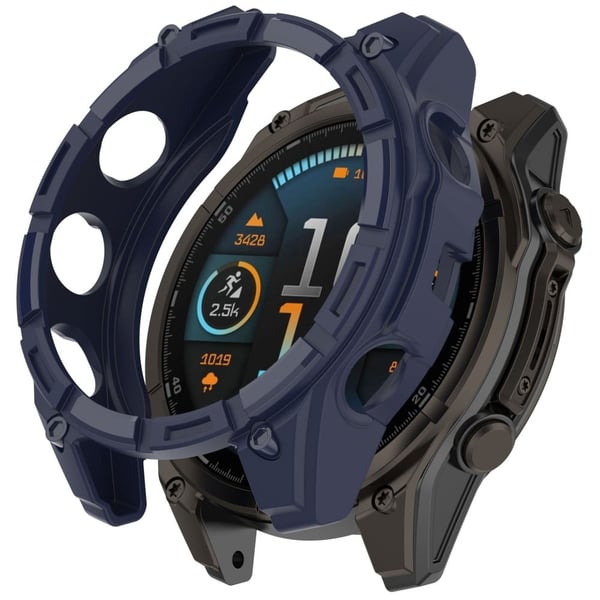 Garmin Tactix 8 51 mm fleksibelt klokkeveske med hul utringet, robust støtfangerdeksel - Midnattsblå