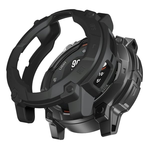 Garmin Instinct 3 Solar 45 mm beskyttelsesveske Rugged Armor Flexible Shell Watch Deksel - Svart