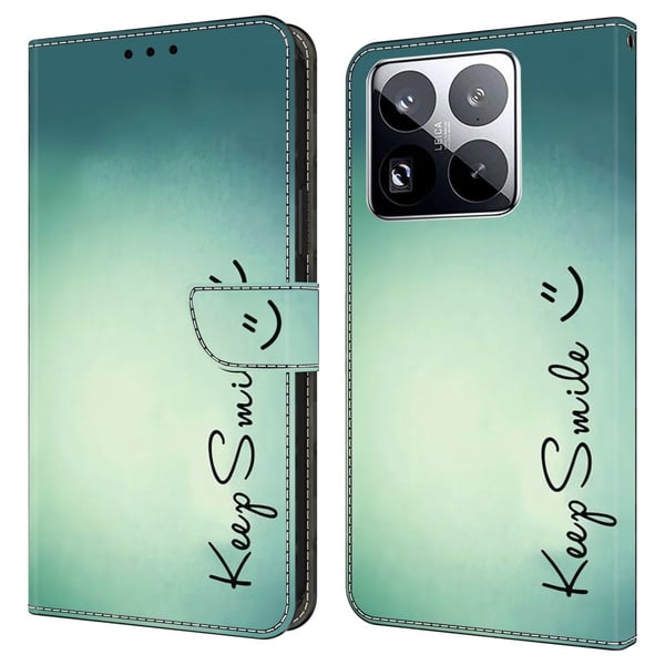 Xiaomi 15 Pro Etui Vegansk lær lommebok telefondeksel med stativ - Hold Smilet