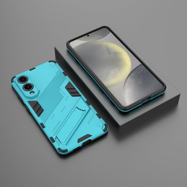 Samsung Galaxy S25 Edge Case PC + fleksibelt støtsikkert telefondeksel med kickstand - Babyblå