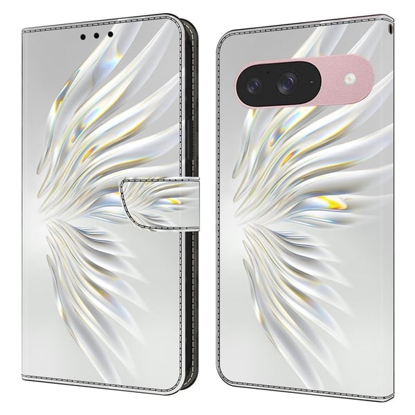 Google Pixel 9 / 9 Pro lommebokveske med mønsterutskrift stativ lær flip-telefondeksel - Krystallvinger