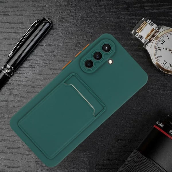Samsung Galaxy A36 5G-etui med kortspor Matt, fingeravtrykksfritt bakdeksel - Grønn