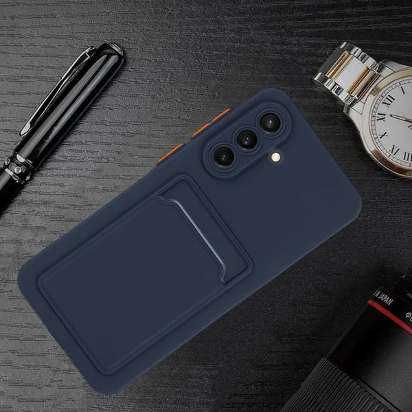 Samsung Galaxy A56 5G-etui med kortspor Matt, fingeravtrykksfritt bakdeksel - Mørkeblå
