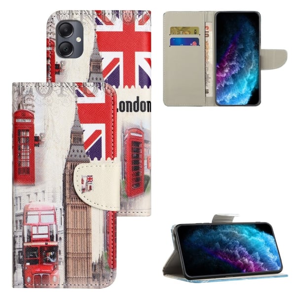 Samsung Galaxy A06 4G / A06 5G-etui Mønsterutskrift Cross Texture Leather Phone Deksel - London Big Ben