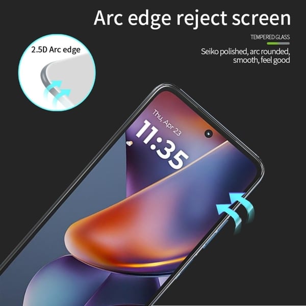 Motorola Moto G (2025) 5G skjermbeskytter MOFI 9H full lim full dekning høy aluminium-silisium glassfilm - Svart