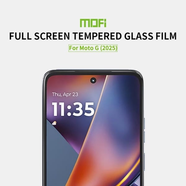 Motorola Moto G (2025) 5G Näytönsuoja MOFI 9H Full Glue Full Coverage High alumiini pii lasikalvo - Musta