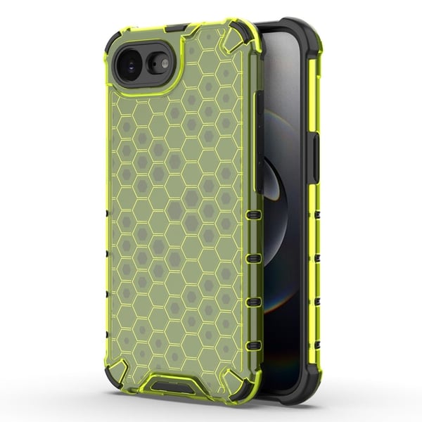 iPhone 16e Etui PC + fleksibelt telefon cover Honeycomb Shape - Grøn