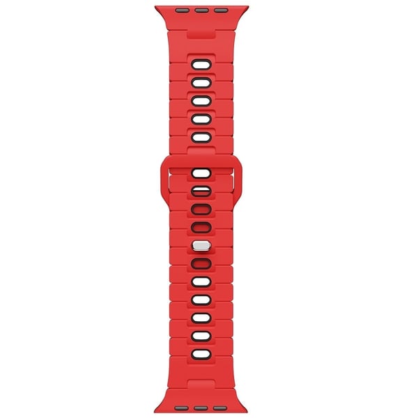 Armbånd Apple Watch Series 41mm - 40mm - 38mm Dual Color Silikonarmbånd - Rød + Svart