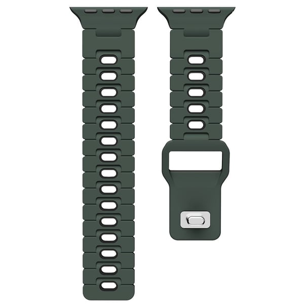 Armbånd Apple Watch Series 41mm - 40mm - 38mm Dual Color Silikonarmbånd - Militærgrønn + Svart