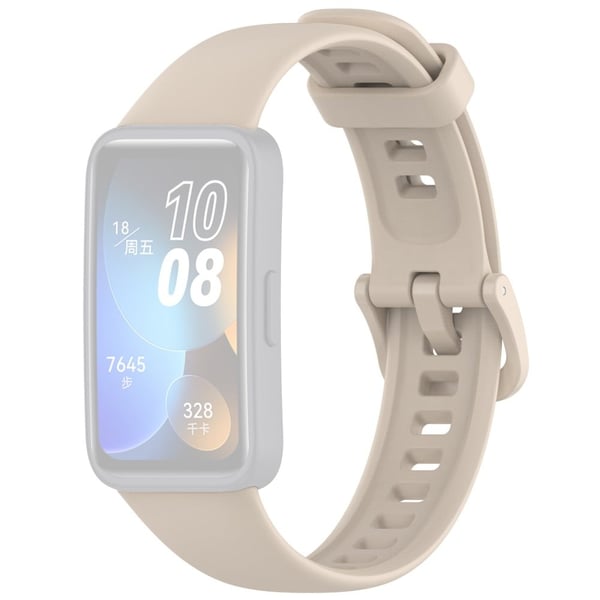 Silikonklokkerem Huawei Band 10 NFC / 10 / 9 NFC / 9 / 8 NFC / 8 Glanset erstatningsarmbånd - Elfenbenshvit