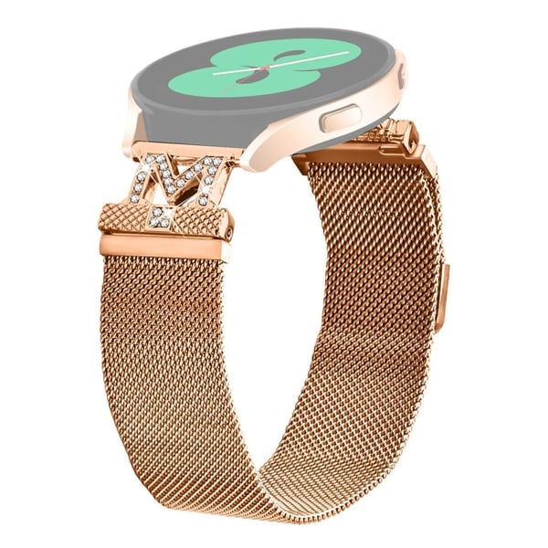M-Type Milanese-armbånd Samsung Galaxy Watch4 44 mm / 40 mm metallrem i rustfritt stål - Rose Gull