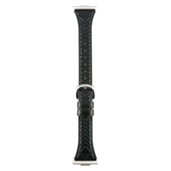 Huawei Watch Fit Heart Pattern Embossed Watch Band Cowhide Leather Strap - Mørkegrønn