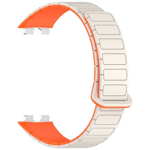 Silikonklokkebånd Huawei Band 10 NFC / 10 / 9 NFC / 9 / 8 NFC / 8 Erstatning Magnetisk håndleddsrem - Stjernelys + Oransje