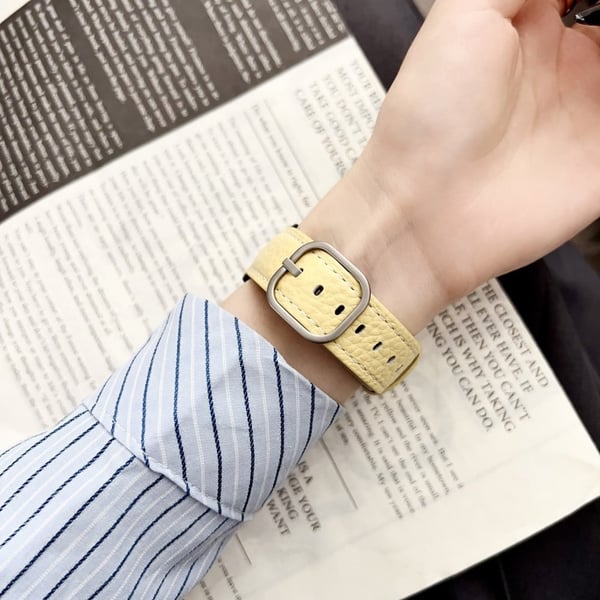 20 mm klokkerem Samsung Galaxy Watch7 / Watch6 / Watch 5 / Huawei Watch GT 3 42 mm, smartklokkearmbånd i ekte kuskinn - Tåkelilla