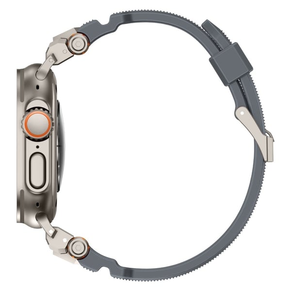 Apple Watch Series 49mm - 45mm - 44mm - 42mm Fleksibelt justerbart armbånd - Titan + Grå