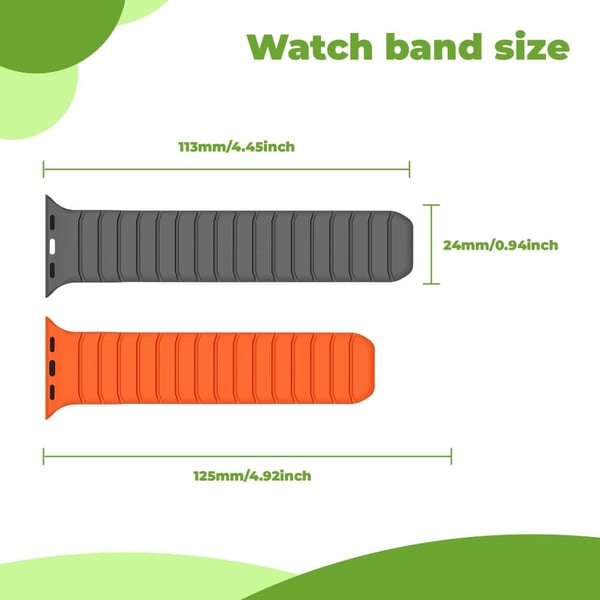 Armbånd til Apple Watch Series 49mm - 45mm - 44mm - 42mm Fluororubber håndleddsrem - Stjernelys / Grå