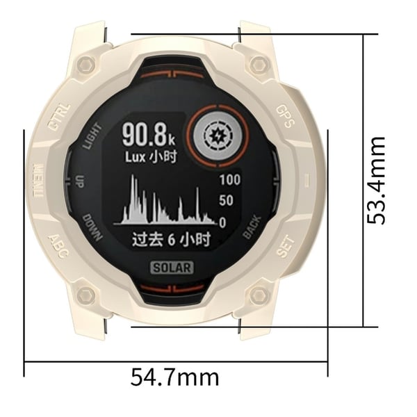 Garmin Instinct 3 Solar 50 mm beskyttelsesveske Rugged Armor Flexible Shell Watch Deksel - Stjernelys