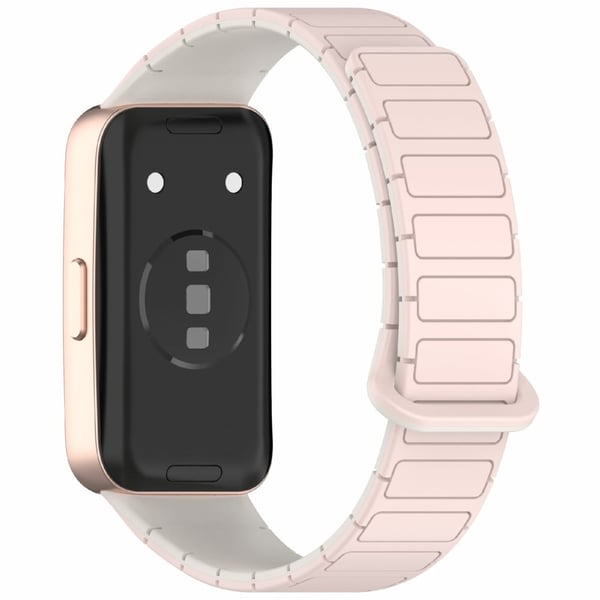 Silikonklokkebånd Huawei Band 10 / 9 / 8 Magnetisk tofarget erstatningsrem - Oxford Rosa / Stjernelys