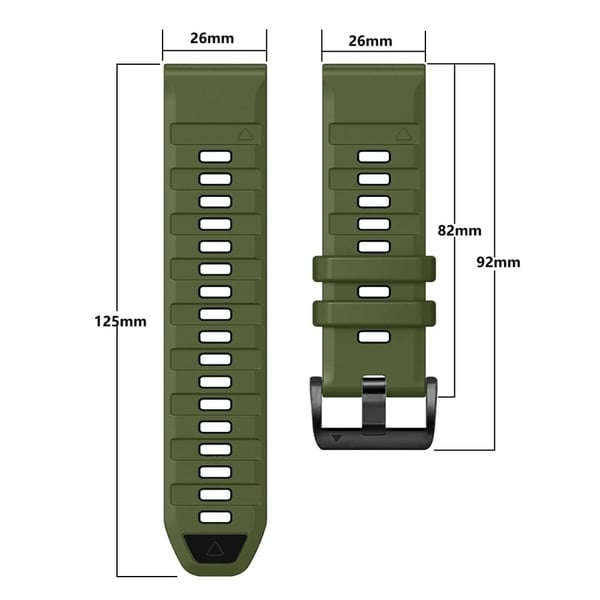26mm Watch Band Garmin Fenix 8 51mm / Instinct 2X / Fenix 7X / Enduro 2 , Dual Color Silicone Replacement Strap - Lime + Svart