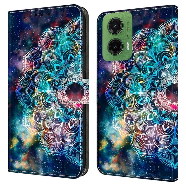 Motorola Moto G35 5G Etui med kortspor Mønster Trykt Fleksibel + Vegansk Læder Flip Telefon Cover - Gyroblomst Motorola Moto G35 5G Etui med kortspor Mønster Trykt Fleksibel + Vegansk Læder Flip Telefon Cover - Gyroblomst
