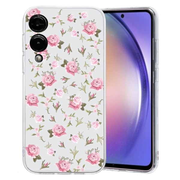 Samsung Galaxy S25 Edge-etui Mykt, fleksibelt bakdeksel med mønsterutskrift - Rosa Blomst