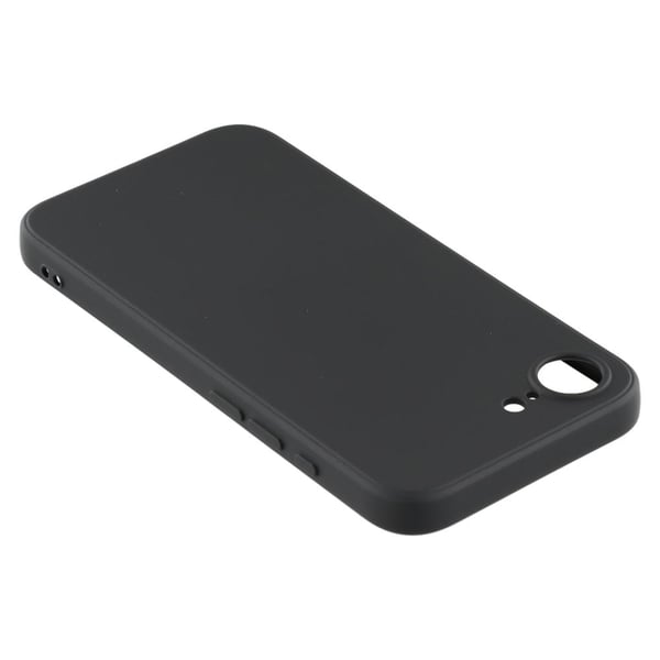 iPhone 16e-etui Fleksibel bakside Mykt, ripefritt telefondeksel med fiberforing - Svart