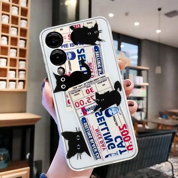 Samsung Galaxy S25 Edge Fodral Mjukt flexibelt bakstycke för telefon Mönsterutskrift - Svarta Katter