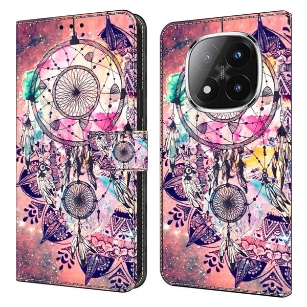 Xiaomi Redmi Note 14 Pro 4G lommebokveske med mønsterutskrift stativ lær flip-telefondeksel - Vindspill
