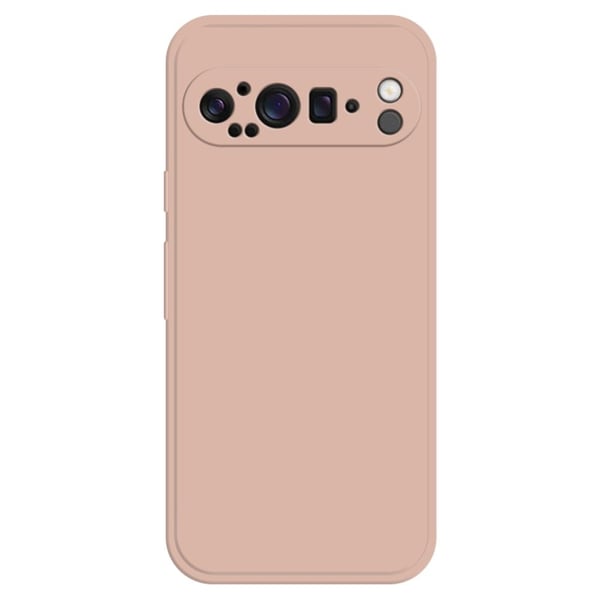 Google Pixel 9 Pro fleksibelt etui med rett kantbeskyttelse Telefondeksel - Rosa