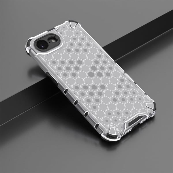 iPhone 16e-etui PC + fleksibelt telefondeksel Honeycomb Shape - Grå