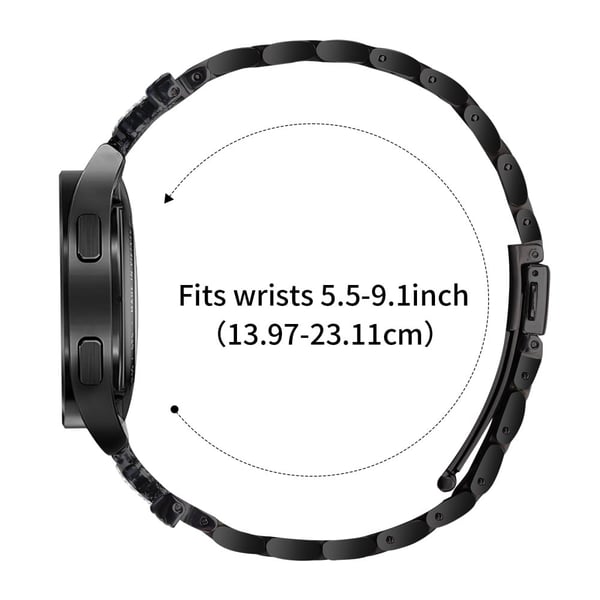 Rustfritt stålrem Garmin Vivomove Trend / Venu Sq 2 Klokkebånd Kroneform Rhinestone Decor - Svart