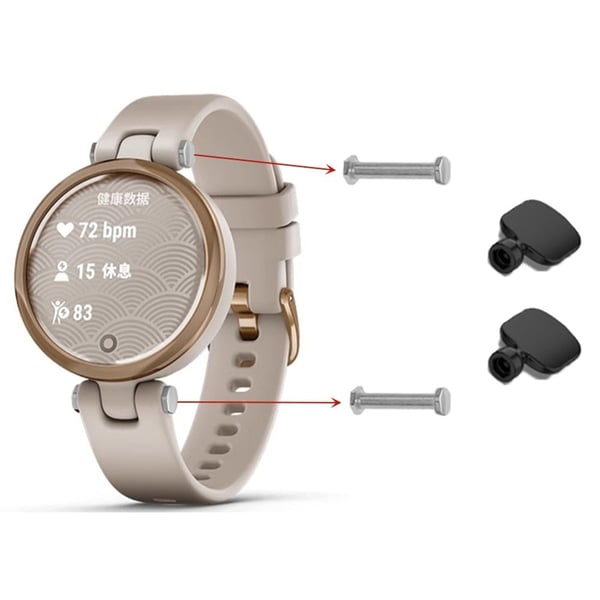 1 par erstatningsfjærstenger sett Garmin Lily Quick Release Pins med installasjonsverktøy - Sølv