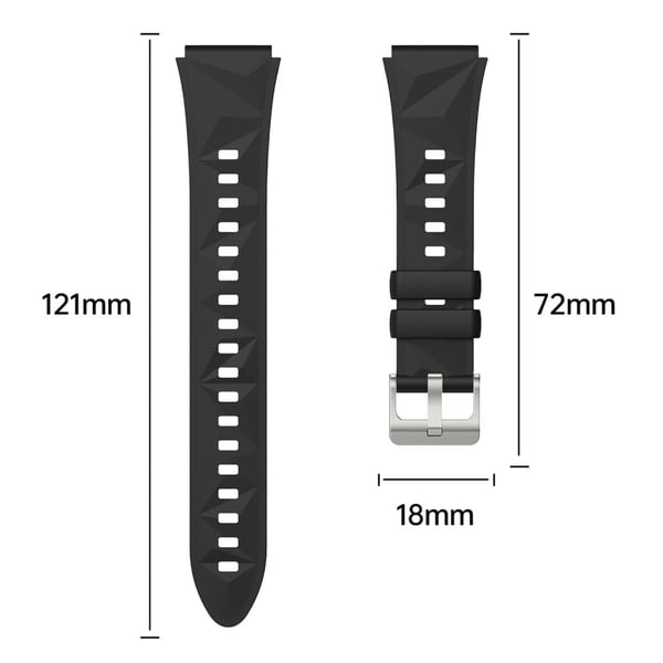 Urrem Huawei Watch GT 5 Pro 42mm / GT 5 41mm / GT 4 41mm Silicone Adjustable Strap - Sort
