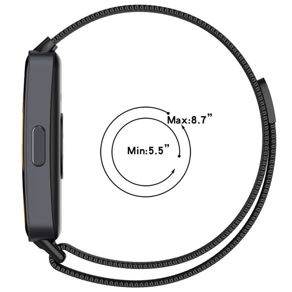 Huawei Band 10 Magnetisk Milanese metallklokkerem i rustfritt stål - Svart