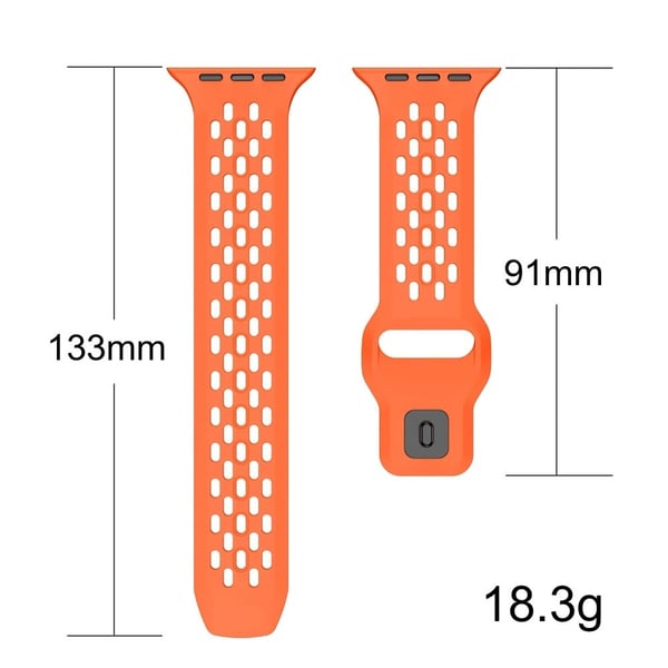Armbånd Apple Watch Series 49mm - 45mm - 44mm - 42mm Hulldesign Silikonarmbånd - Oransje