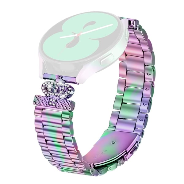 Huami Amazfit Bip U rustfritt stålrem kroneform rhinestone dekorklokkebånd - Fargerik