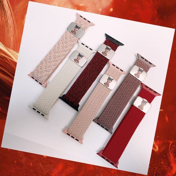 Klokkerem Apple Watch Series 49mm - 45mm - 44mm - 42mm Ne Zha UV-trykt nylonrem - Svart + Svart