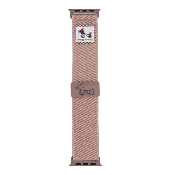 Nylon elastikrem Apple Watch Series 41mm - 40mm - 38mm Dachshund Dog Pattern Magnetisk Buckle Watch Band - Lyserød