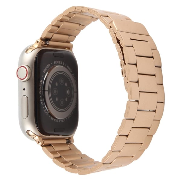 Metallarmbånd Apple Watch Series 49mm - 45mm - 44mm - 42mm Magnetisk armbånd med tre perler - Rose Gull