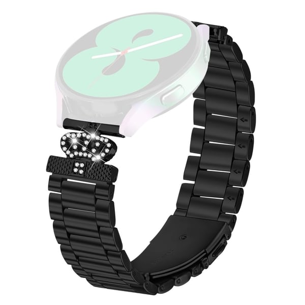 Garmin Forerunner 645 / 645 Music Rustfritt stål Armbånd Kroneform Rhinestone Decor Watch Band - Svart
