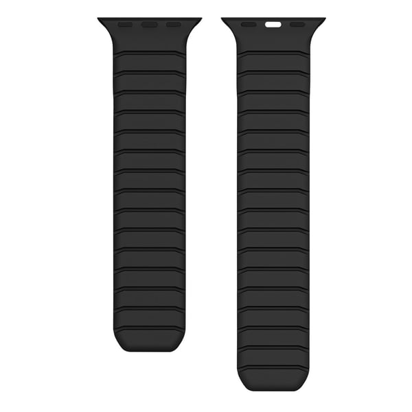 Urrem Apple Watch Series 10 Ultra 9 8 7 SE (2023) SE (2022) SE 6 5 4 3 2 1 46mm 49mm 45mm 44mm 42mm Silicone Magnetisk Strap - Sort