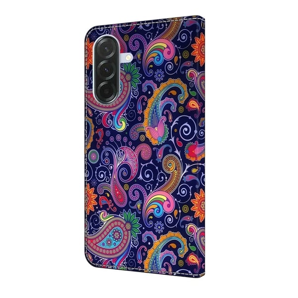 Samsung Galaxy A36 5G lommebokveske med mønstermønster som trykker på stativ, flip-telefondeksel i lær - Etnisk Vintreet