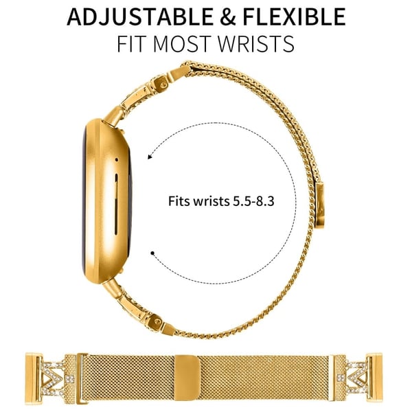 M-Type Milanese-armbånd Fitbit Versa 3 / Sense metallrem i rustfritt stål - Gull